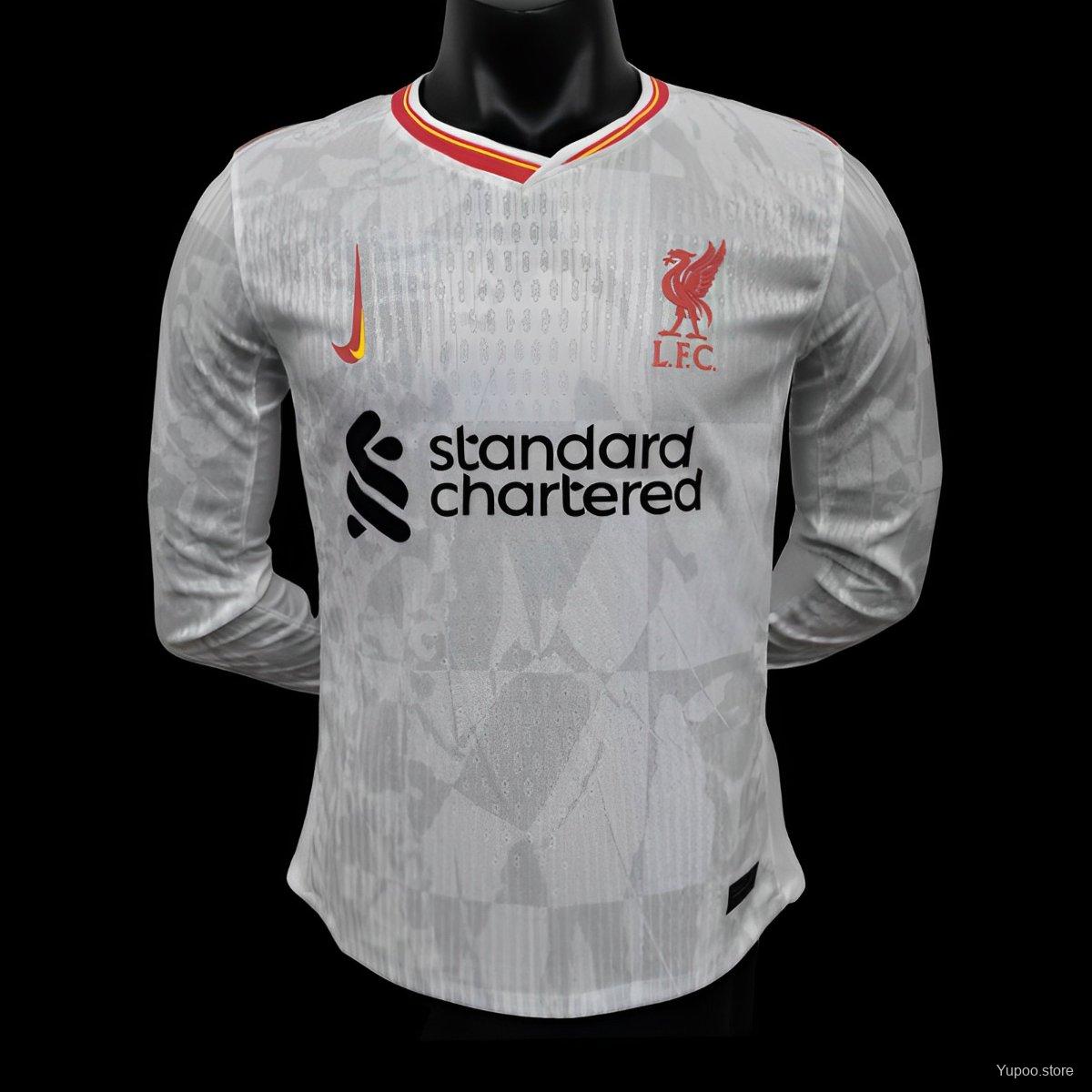Camisola Manga Comprida LIV 2024-25 Alternativa Branca Versão Jogador