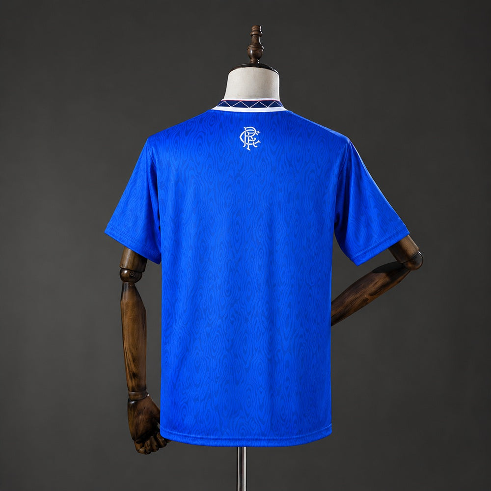 Camisola Rangers FC 1990-91 Principal Versão Adepto