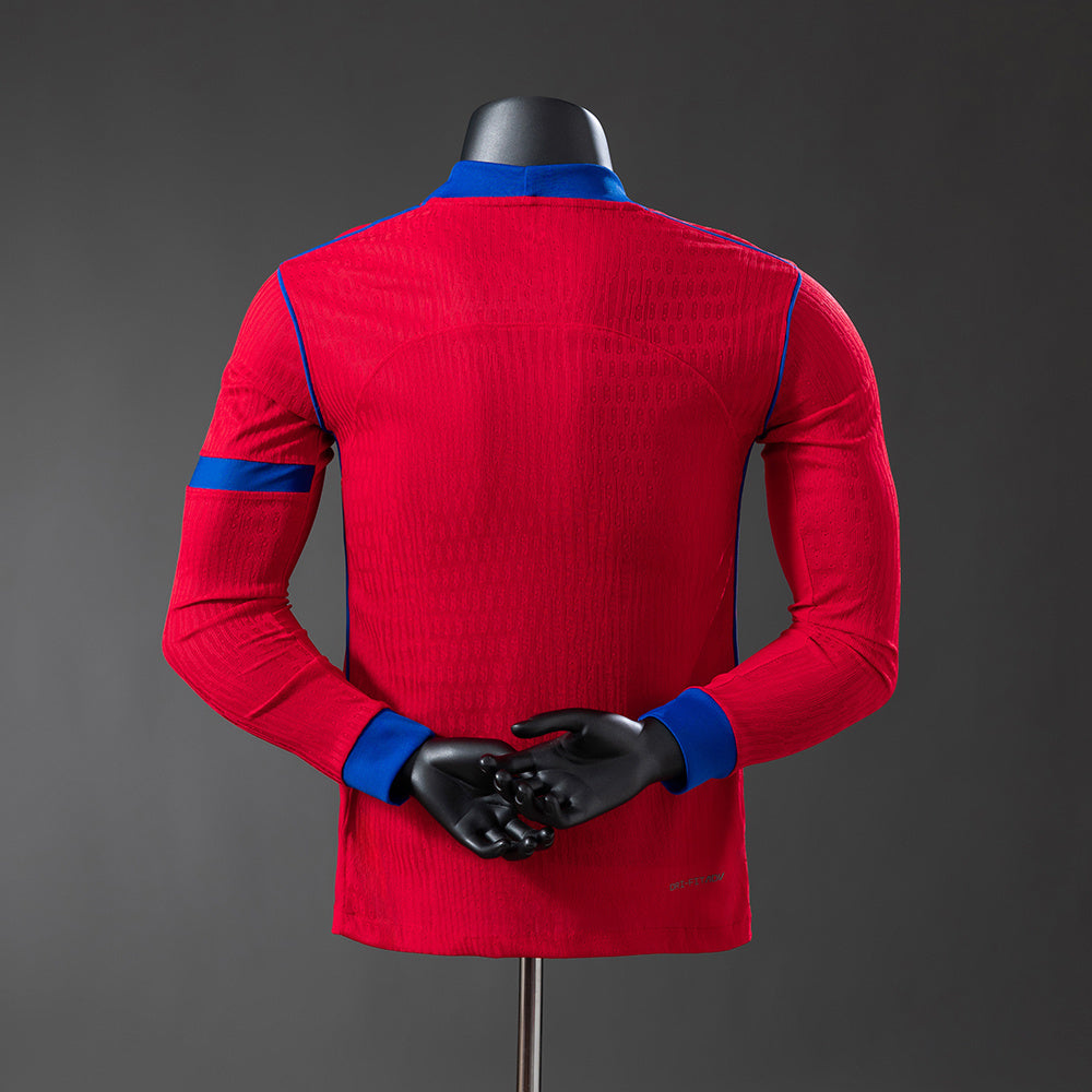 Camisola Manga Comprida FC Paris Saint-Germain 2025-26 Alternativa Vermelha Versão Jogador