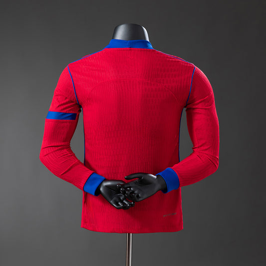 Camisola Manga Comprida FC Paris Saint-Germain 2025-26 Alternativa Vermelha Versão Jogador