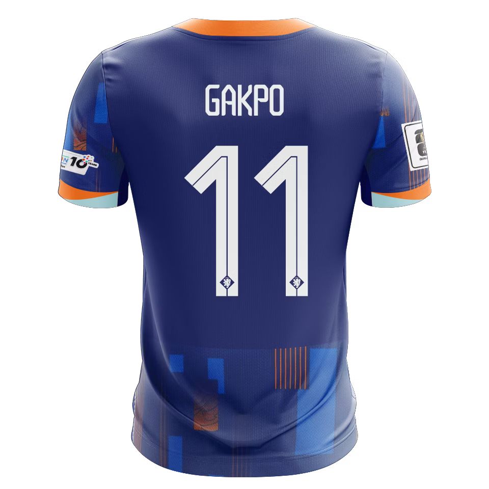 Camisola Paises Baixos 2024 Alternativa Azul Versão Adepto GAKPO #11