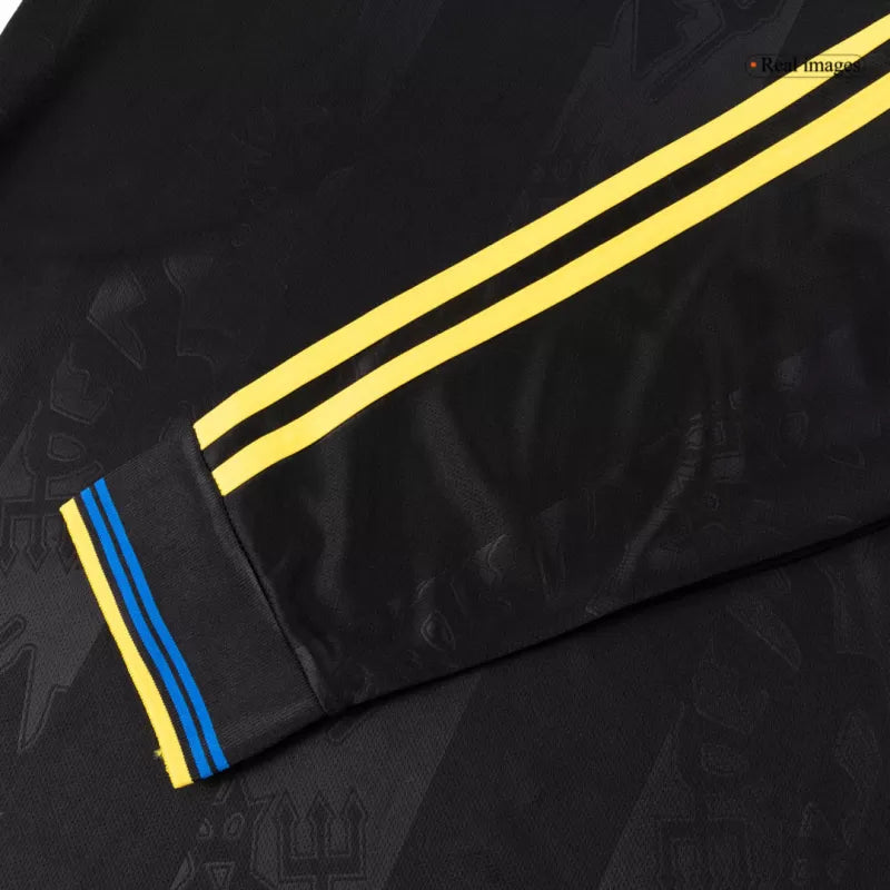 Camisola Manga Comprida M-United 2025-26 Alternativa Preta Versão Jogador Adepto