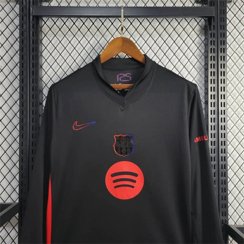 Camisola Manga Comprida FC Barcelona 2024-25 Alternativa Preta Versão Adepto