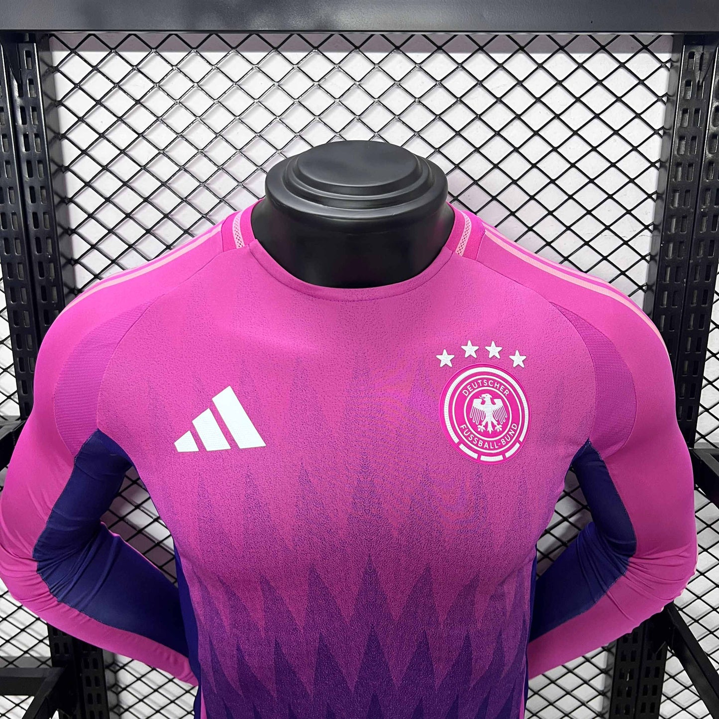 Camisola Manga Comprida Alemanha 2024 Alternativa Rosa Versão Jogador