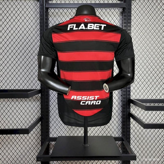 Camisola CR Flamengo 2025-26 Principal Versão Jogador Todos Patrocinadores