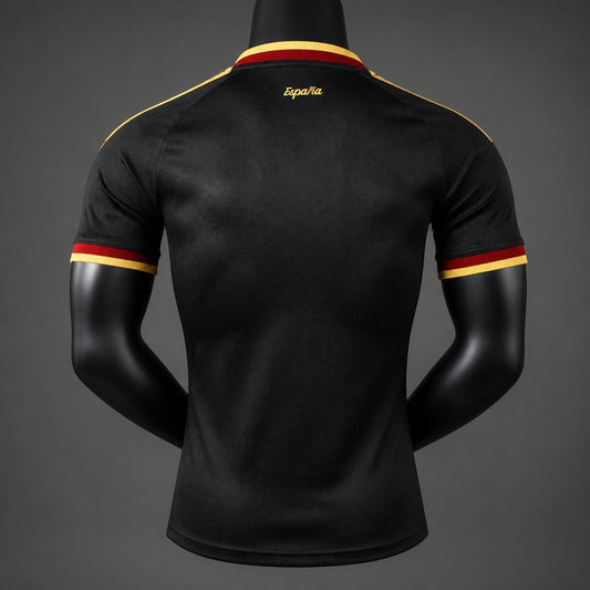 Camisola Espanha 2026 Alternativa Preta 2 Estrelas Campeão Versão Jogador