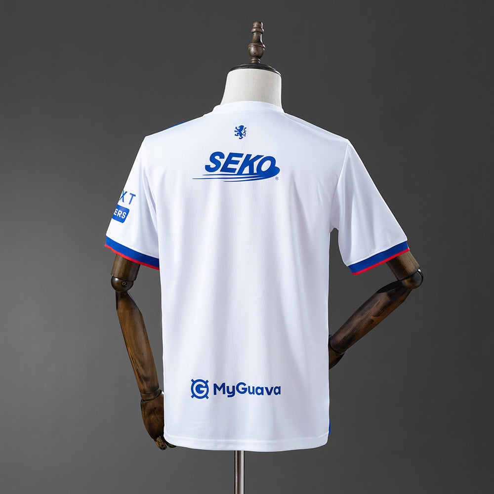 Camisola Rangers FC 2025-26 Alternativa Branca Versão Adepto