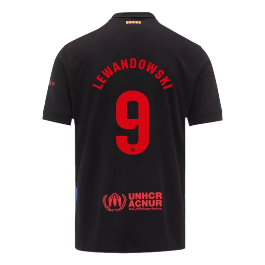 Camisola FC Barcelona 2024-25 Alternativa Preta Versão Adepto LEWANDOWSKI #9