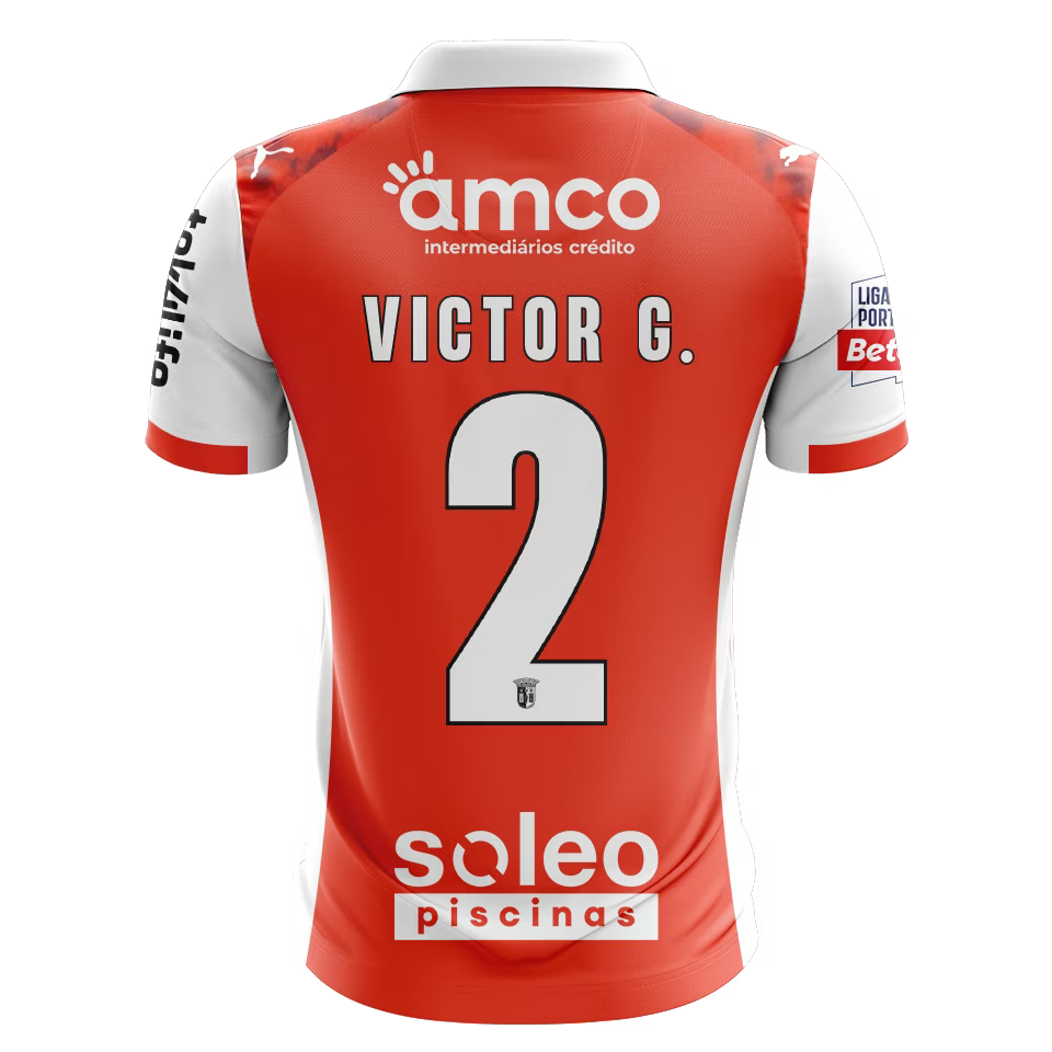 Camisola SC Braga 2025-26 Principal Versão Adepto VICTOR G. #2