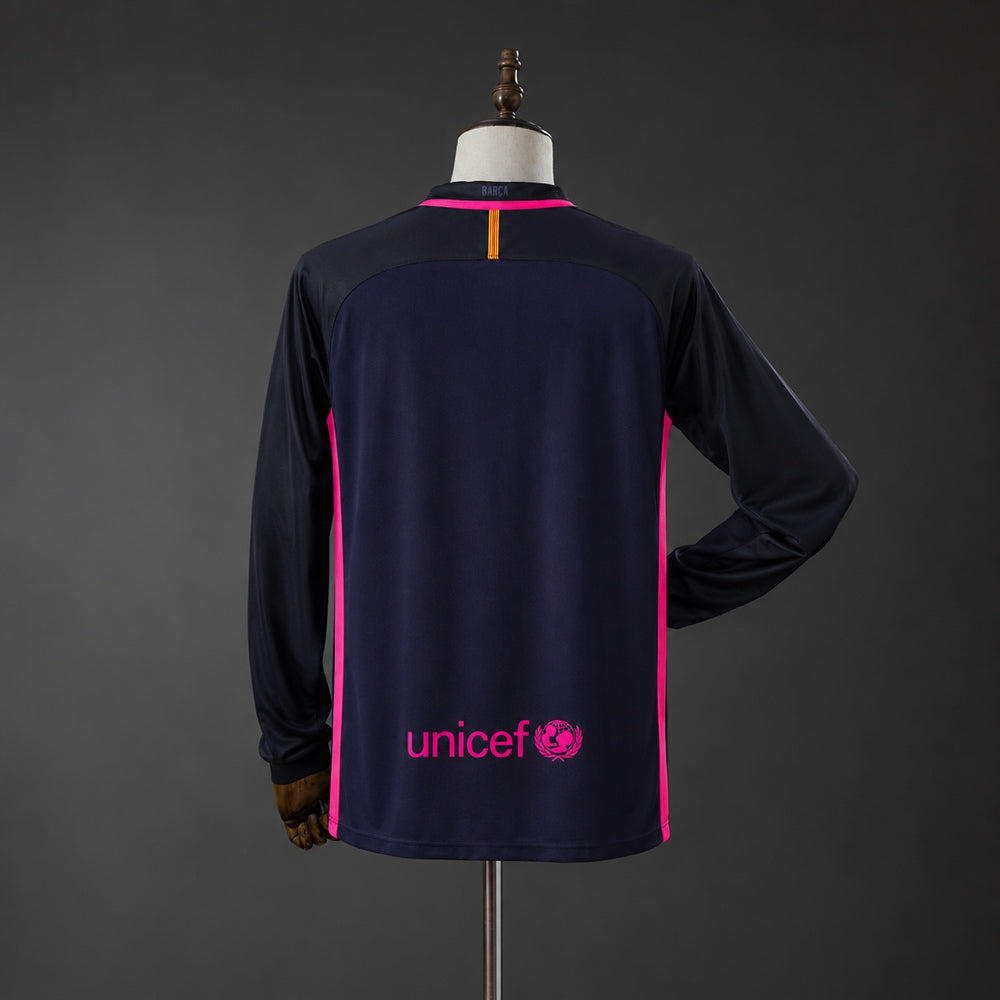 Camisola Manga Comprida FC Barcelona 2016-17 Alternativa Azul Versão Adepto