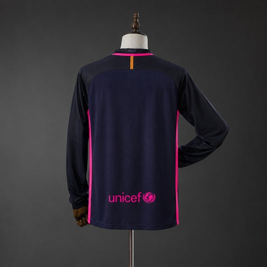 Camisola Manga Comprida FC Barcelona 2016-17 Alternativa Azul Versão Adepto