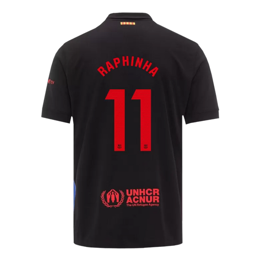 Camisola FC Barcelona 2024-25 Alternativa Preta Versão Adepto RAPHINHA #11