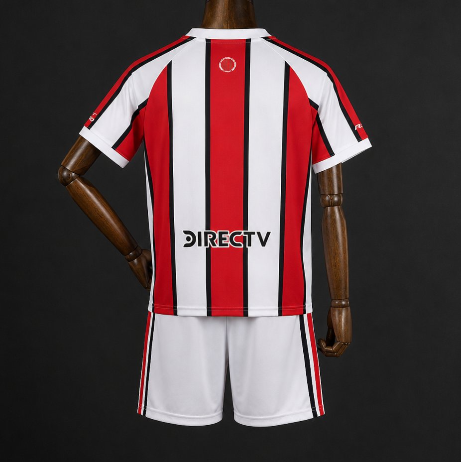 Kit Criança CA River Plate 2026-27 Alternativo Riscas