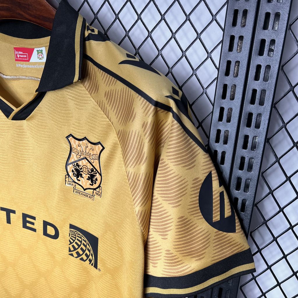 Camisola Wrexham AFC 2024-25 Alternativa Amarela Versão Adepto