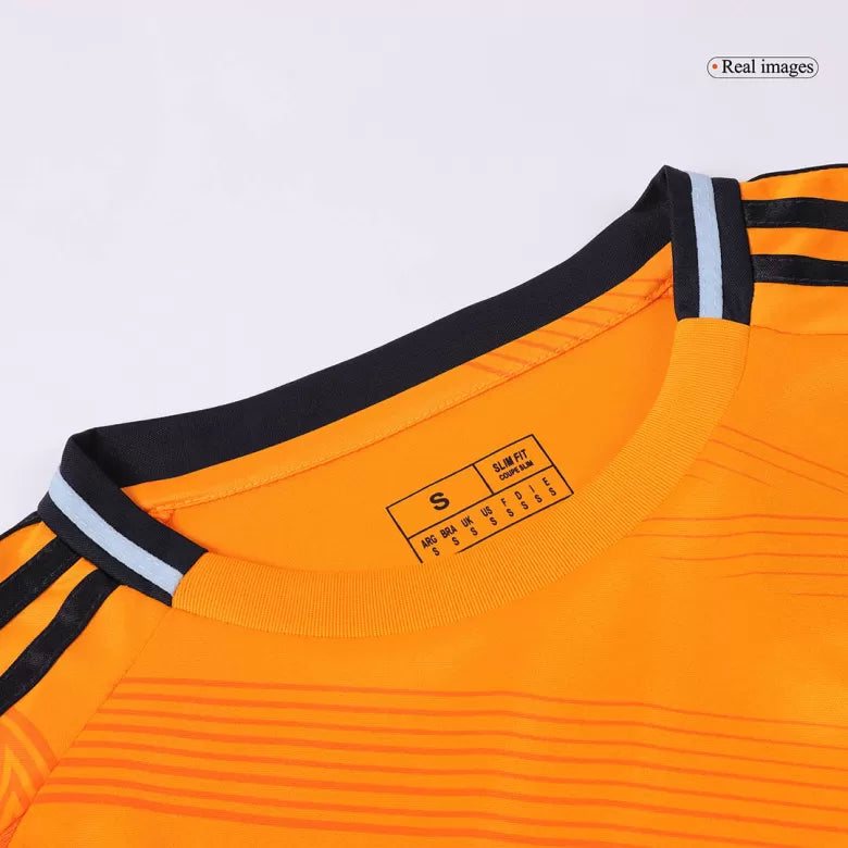 Camisola Manga Comprida Real Madrid CF 2024-25 Alternativa Laranja Versão Adepto
