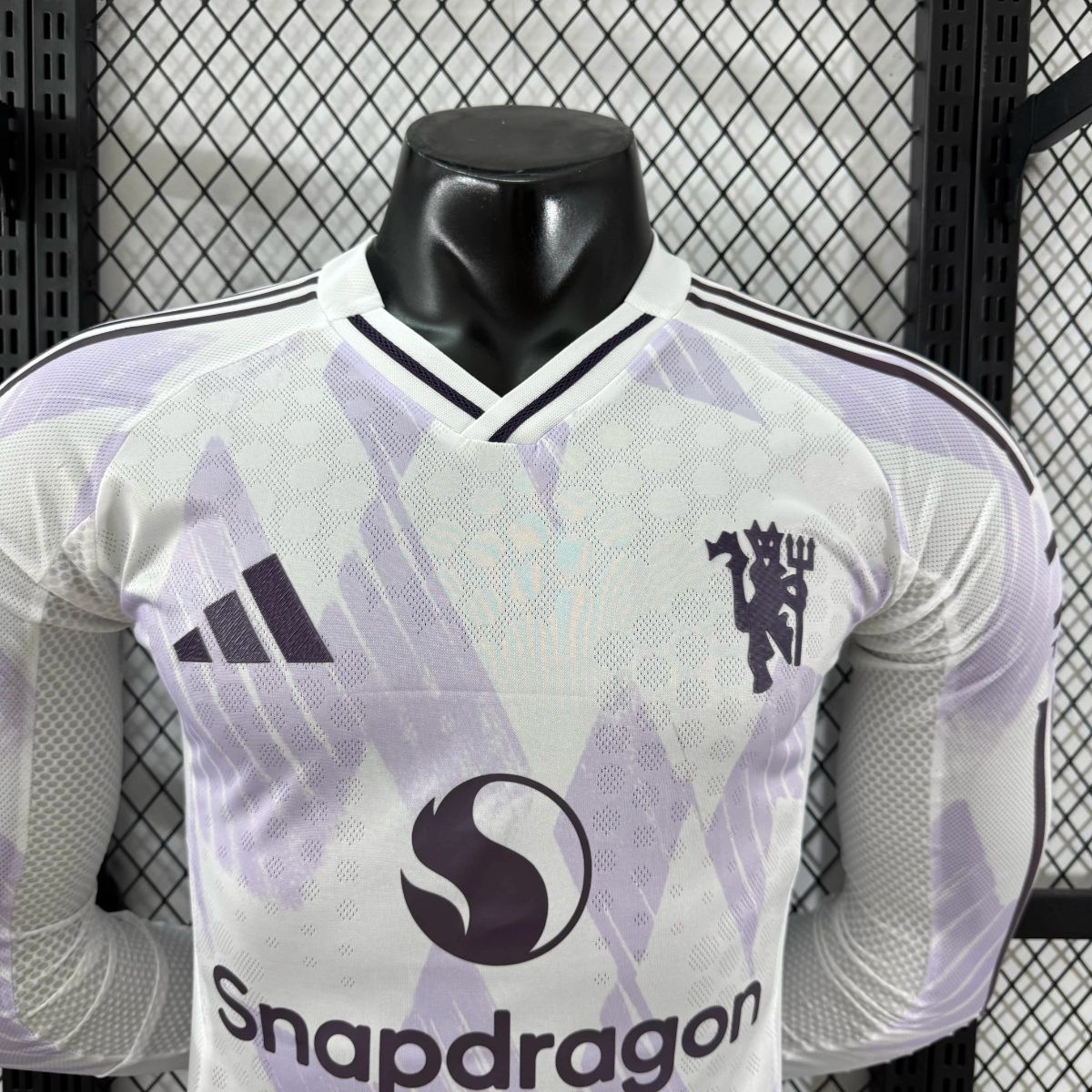 Camisola Manga Gomprida M-United 2025-26 Alternativa Branca Versão Jogador