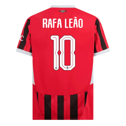 Camisola Ac Milan 2024-25 Principal UCL Versão Adepto RAFA LEÃO #10