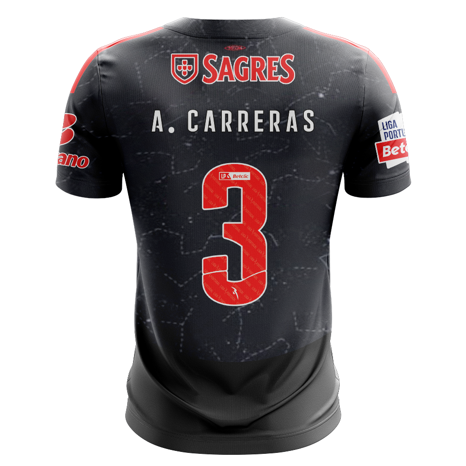 Camisola SLB 2024-25 Alternativa Preta Versão Adepto A. CARRERAS #3