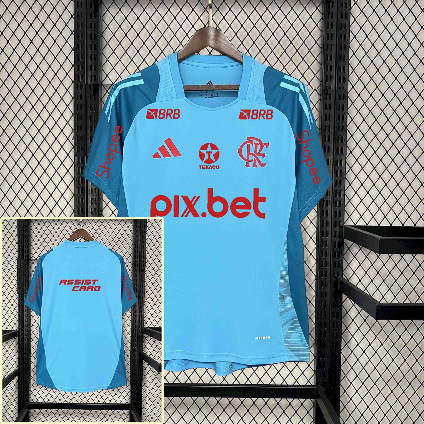 Camisola CR Flamengo 2025-26 Treino Versão Adepto Todos Patrocinadores