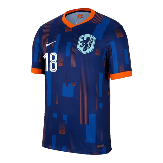 Camisola Paises Baixos 2024 Alternativa Azul Versão MALEN #18