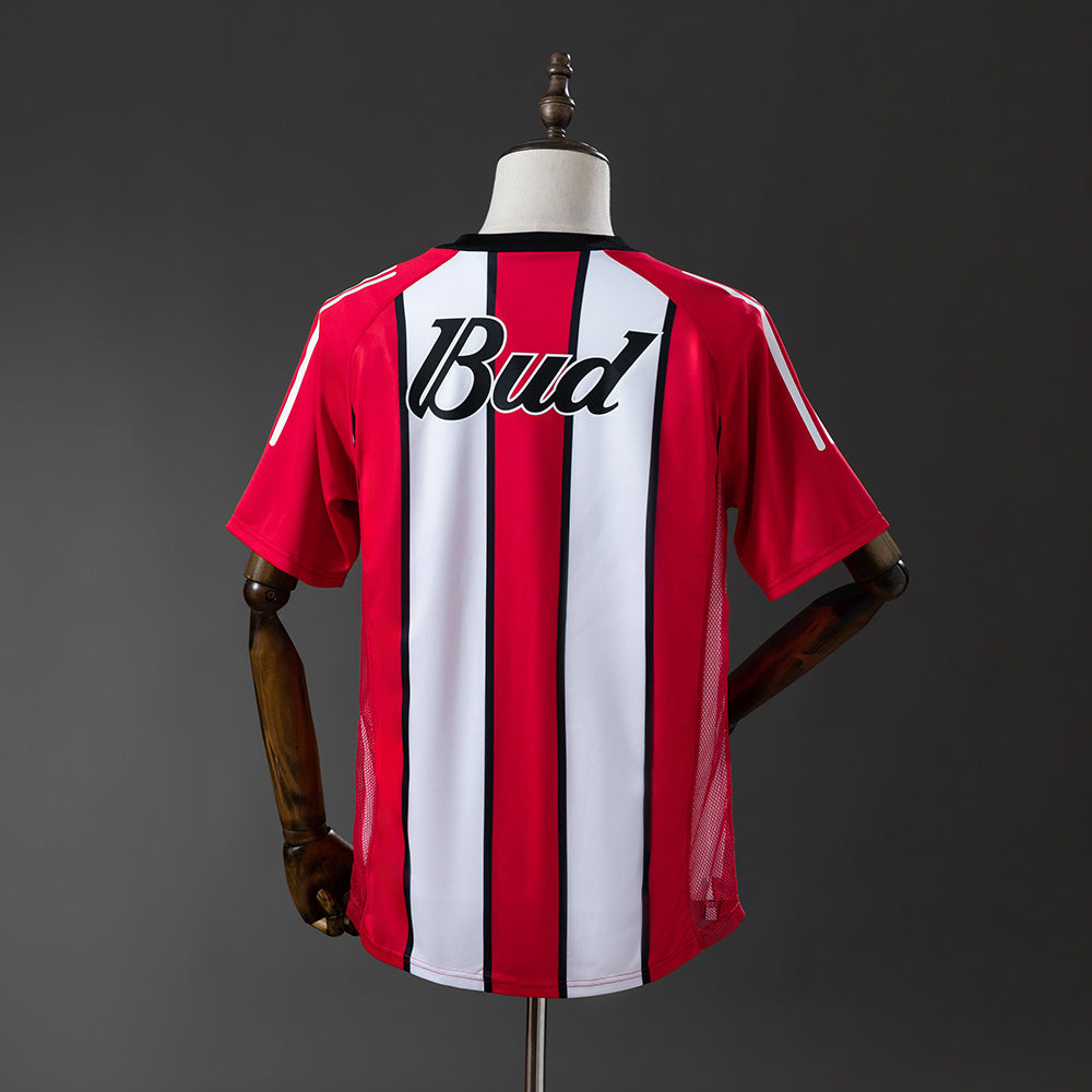 Camisola CA River Plate 2003-04 Alternativa Riscas Versão Adepto