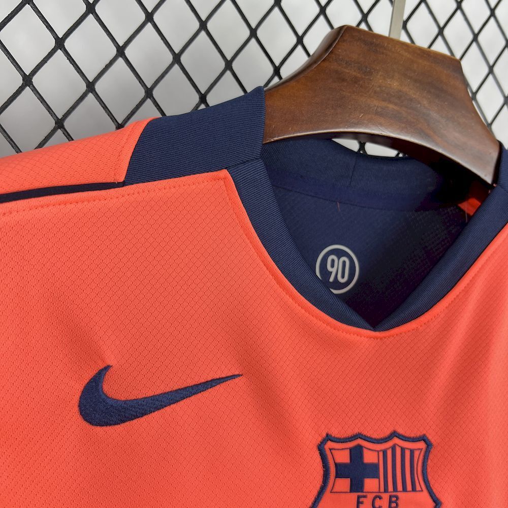 Camisola Manga Comprida FC Barcelona 2025-26 Alternativa Laranja Versão Adepto
