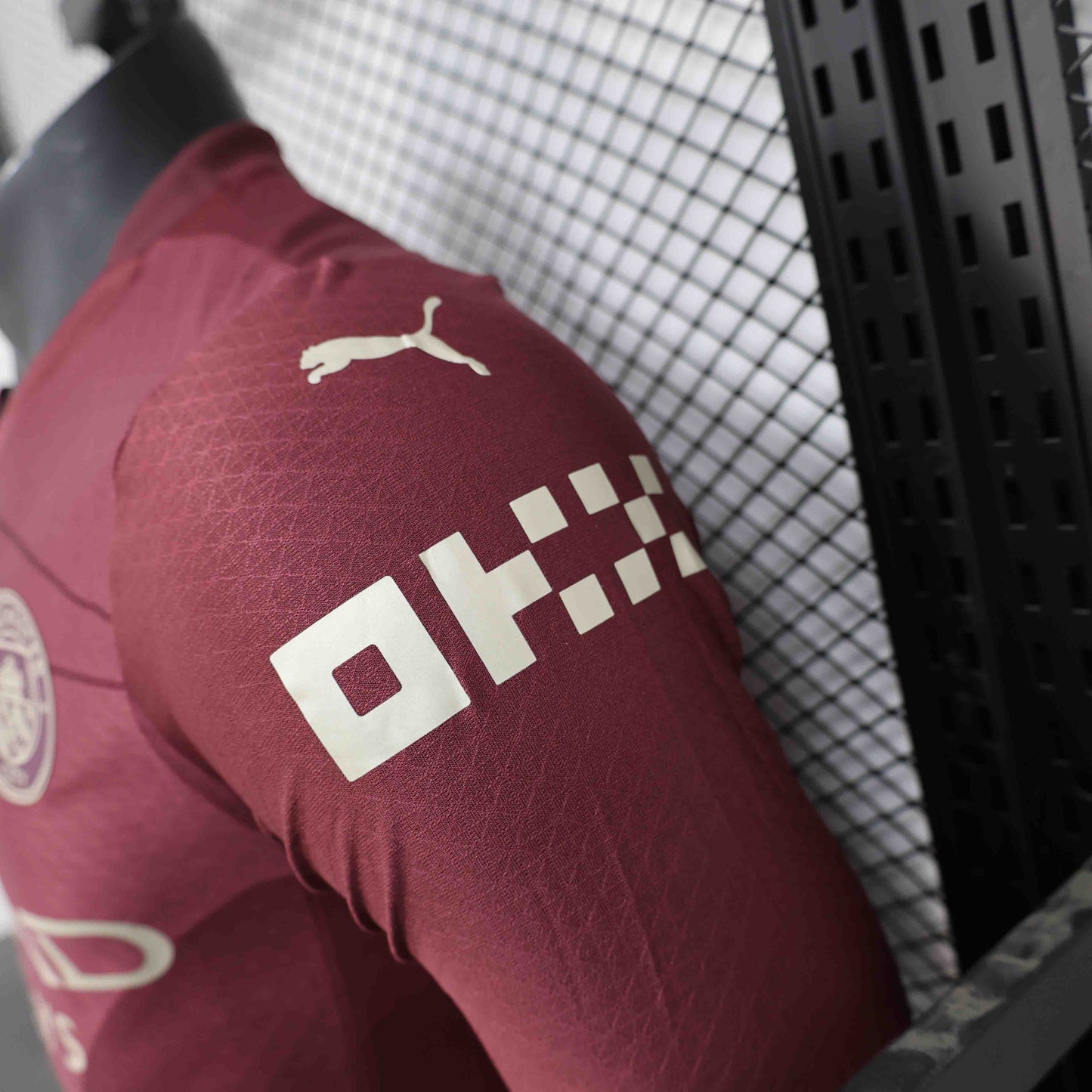 Camisola Manga Comprida MCI 2024-25 Alternativa Vermelha Versão Jogador