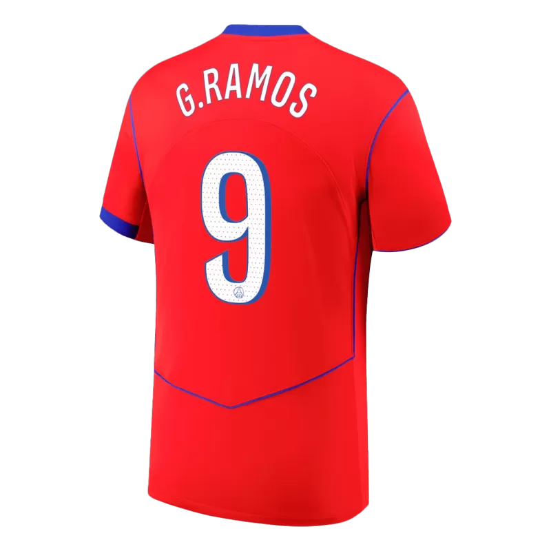 Camisola FC Paris Saint-Germain 2025-26 Alternativa Vermelha Versão Adepto G.RAMOS #9