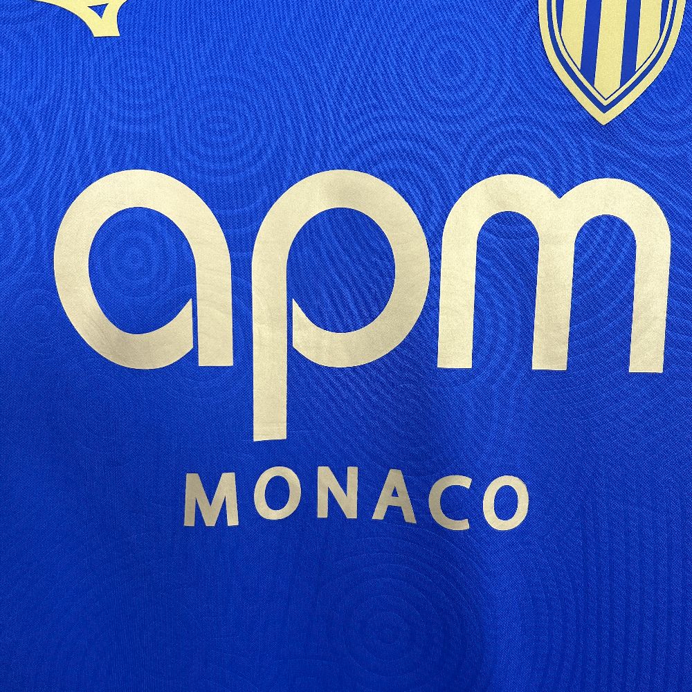 Camisola AS Monaco 2025-26 Alternativa Azul Versão Adepto
