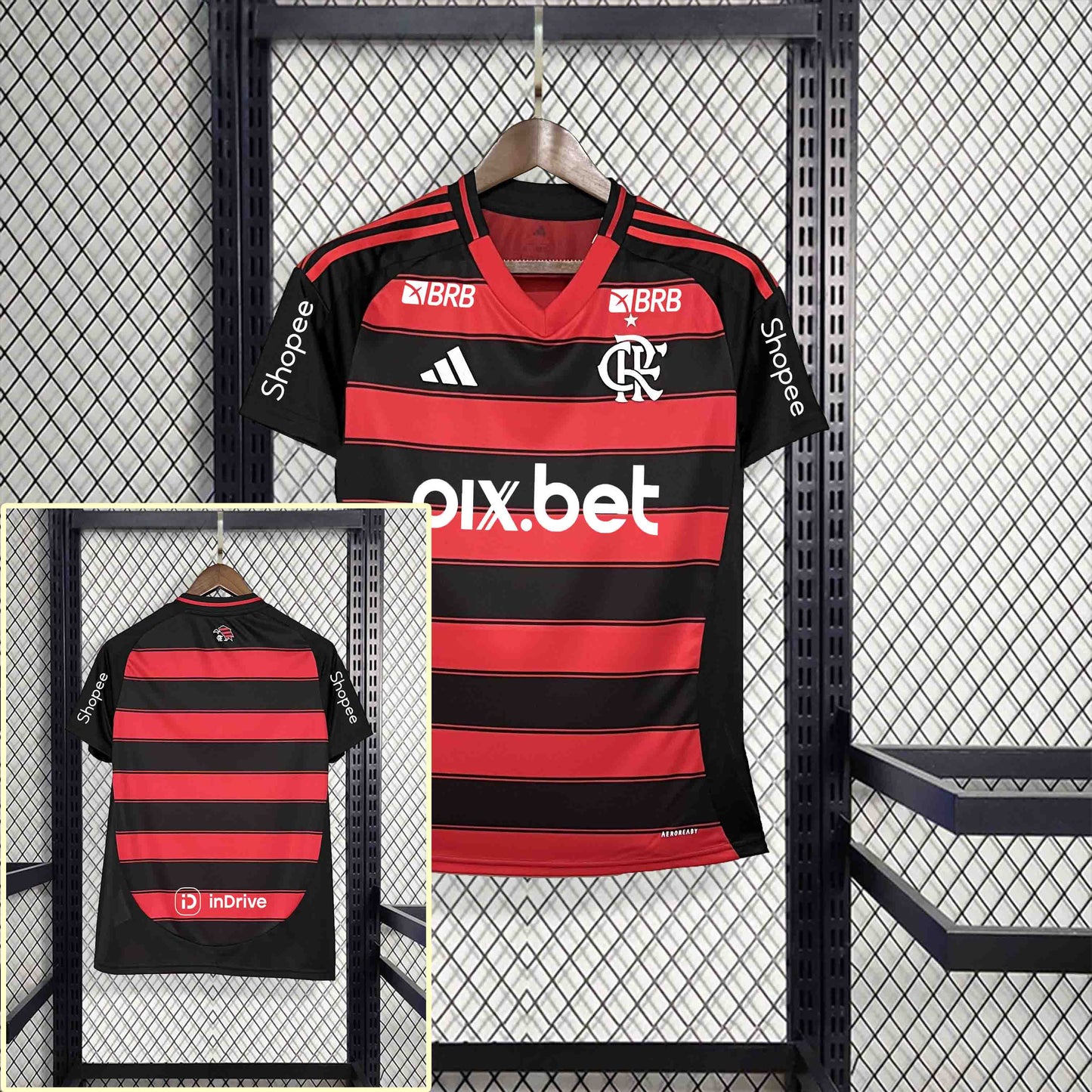 Camisola CR Flamengo 2025-26 Principal Versão Mulher Todos Patrocinadores