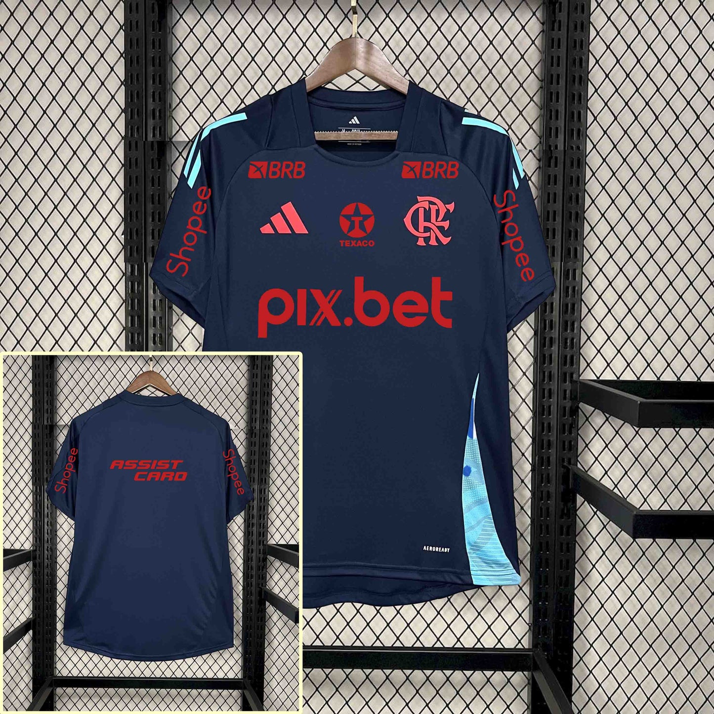 Camisola CR Flamengo 2025-26 Treino Versão Adepto Todos Patrocinadores