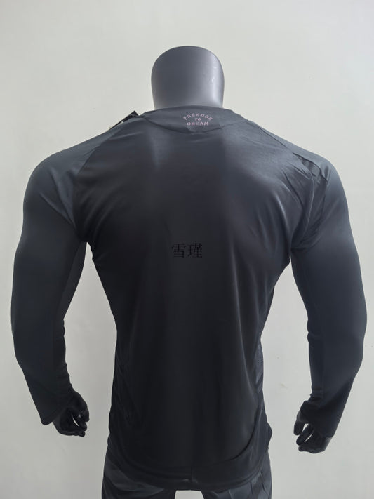 Camisola Manga Comprida Inter Miami CF 2025-26 Alternativa Preta Versão Jogador