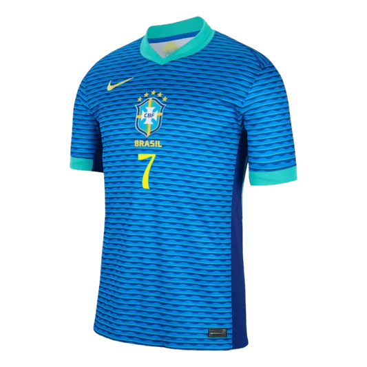 Camisola Brasil 2024 Alternativa Azul Versão Adepto VINI JR. #7