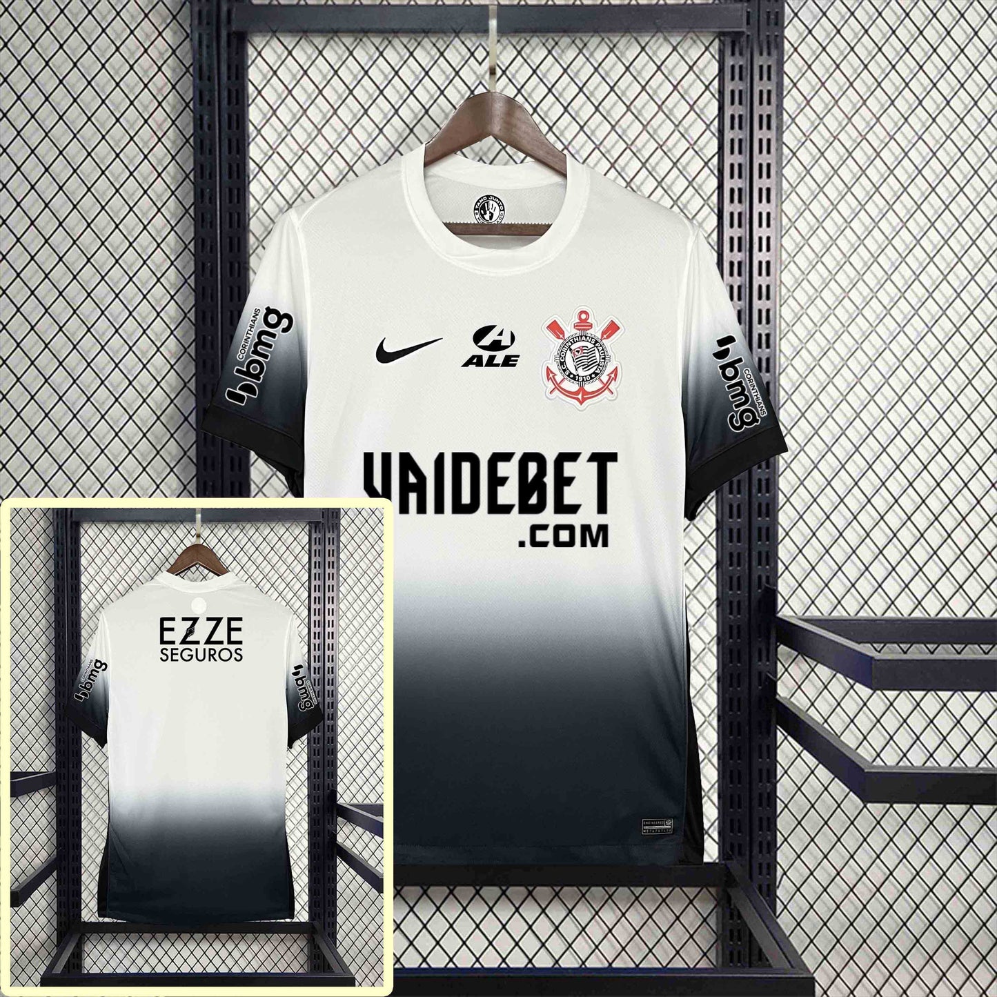 Camisola SC Corinthians 2024-25 Principal Versão Adepto Todos Patrocinadores