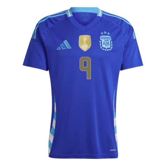 Camisola Argentina 2024 Alternativa Azul Versão Adepto J.ALVAREZ #9
