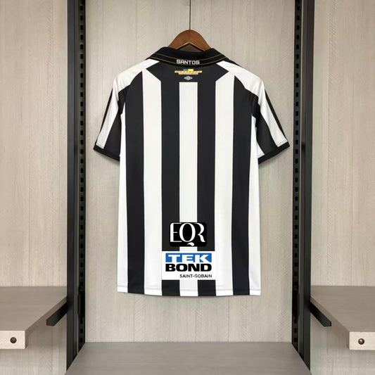 Camisola Santos FC 2026-27 Alternativa Preta/Branca Versão Adepto Todos Patrocinadores
