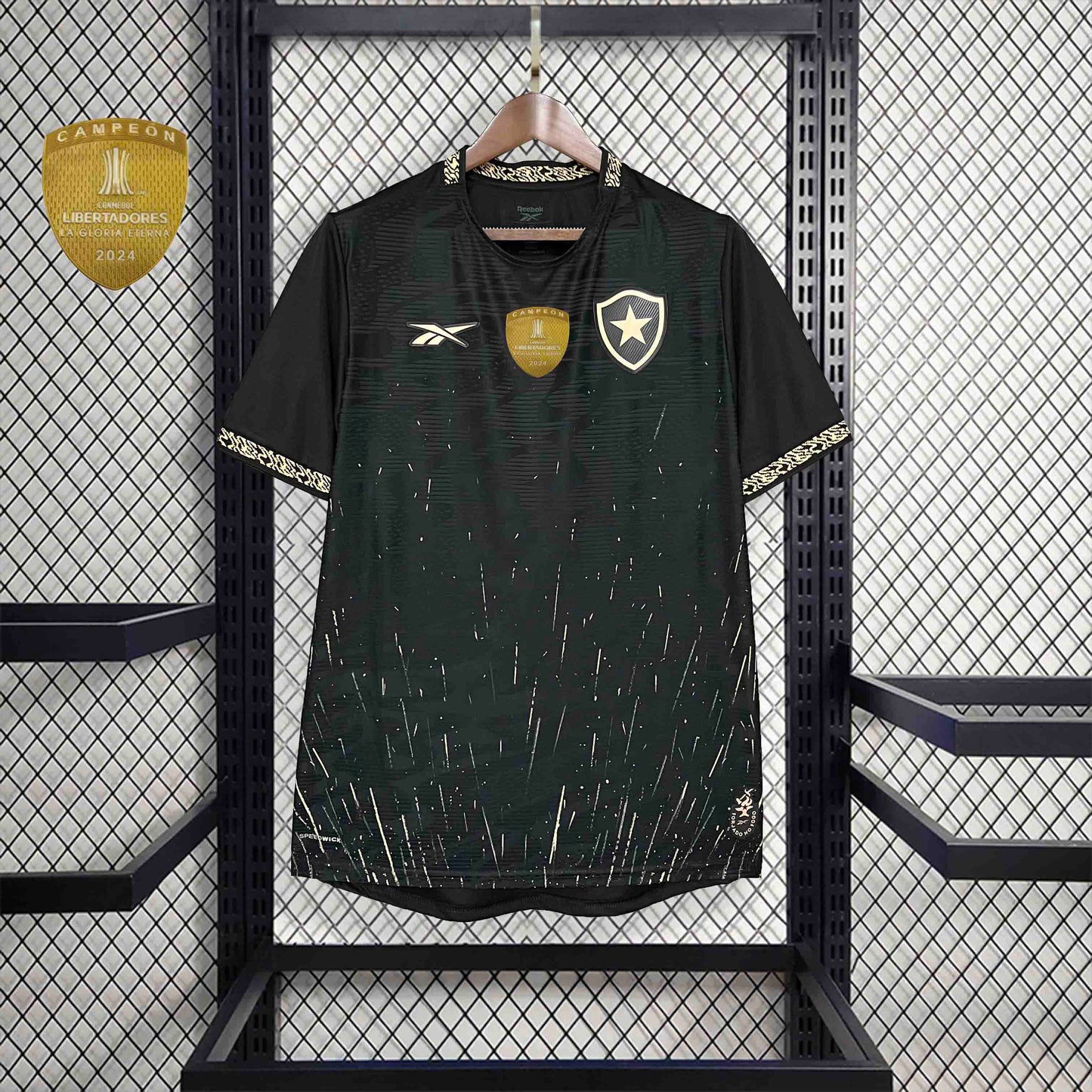 Camisola Botafogo-RJ 2024-25 Alternativa Preta Campeão Libertadores Versão Adepto