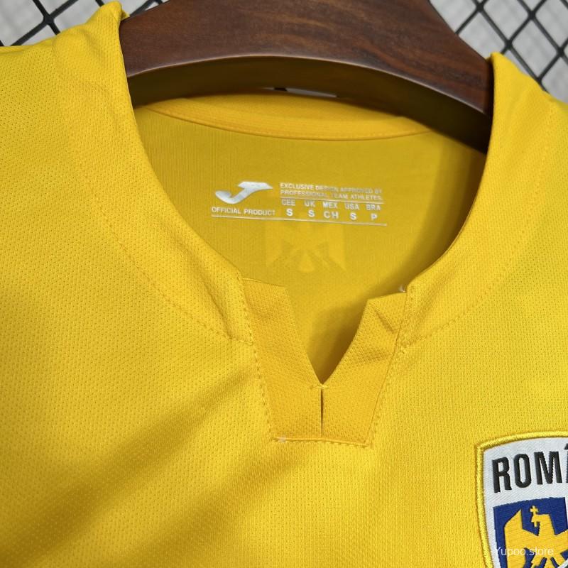 Camisola Romenia 2024 Principal Versão Adepto