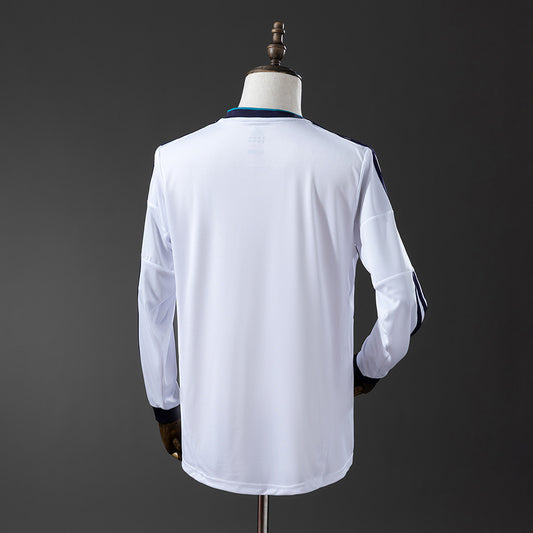 Camisola Manga Comprida Real Madrid CF 2012-13 Alternativa Branca Versão Adepto