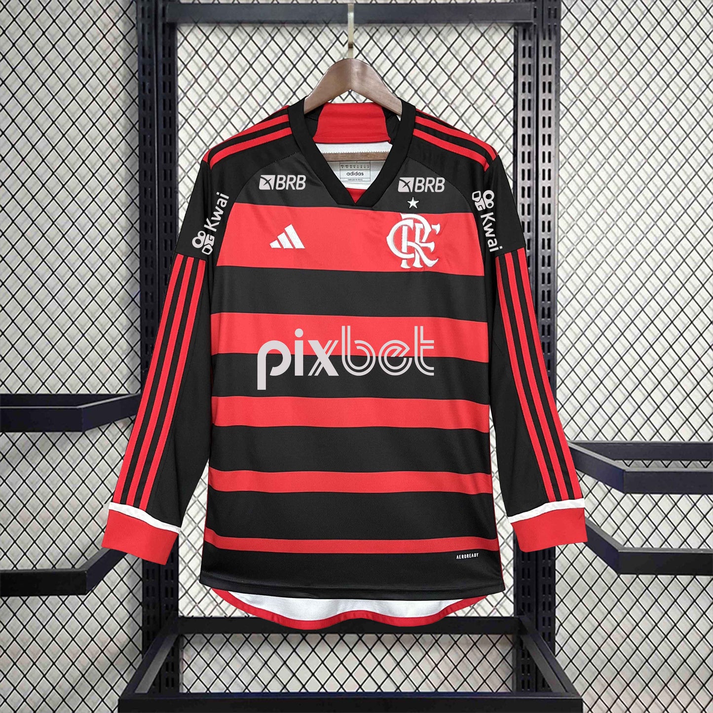 Camisola Manga Comprida Flamengo 2024-25 Principal Todos Patrocinadores