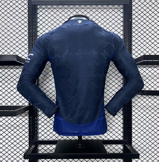Camisola Manga Comprida M-United 2024-25 Alternativa Azul Versão Jogador