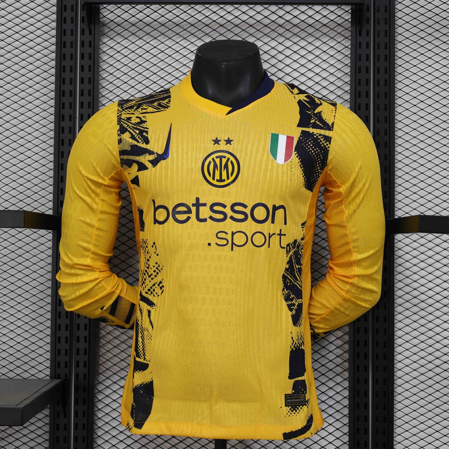 Camisola Manga Comprida Inter Milão 2024-25 Alternativa Amarela Versão Jogador