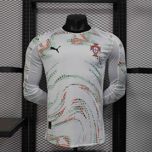 Camisola Manga Comprida Portugal 2025 Alternativa Branca Versão Jogador
