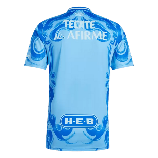 Camisola Tigres UANL 2025-26 Alternativa Azul Versão Adepto