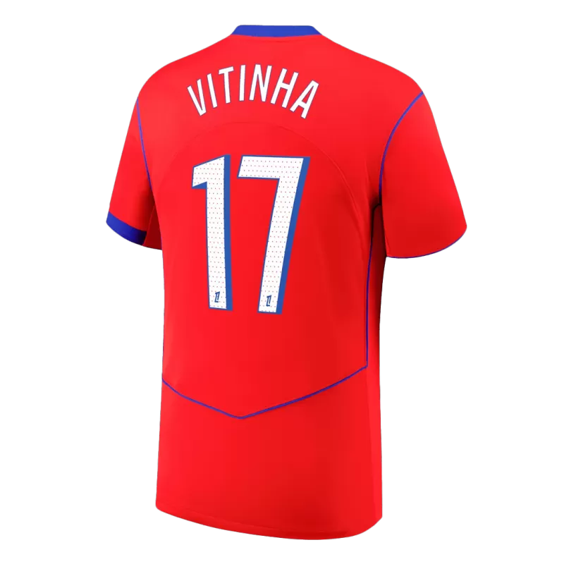 Camisola FC Paris Saint-Germain 2025-26 Alternativa Vermelha Versão Adepto VITINHA #17