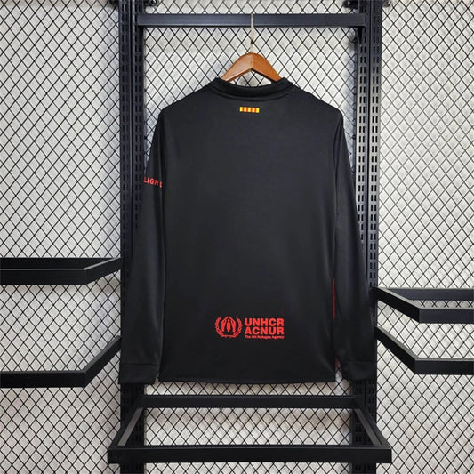 Camisola Manga Comprida FC Barcelona 2024-25 Alternativa Preta Versão Adepto