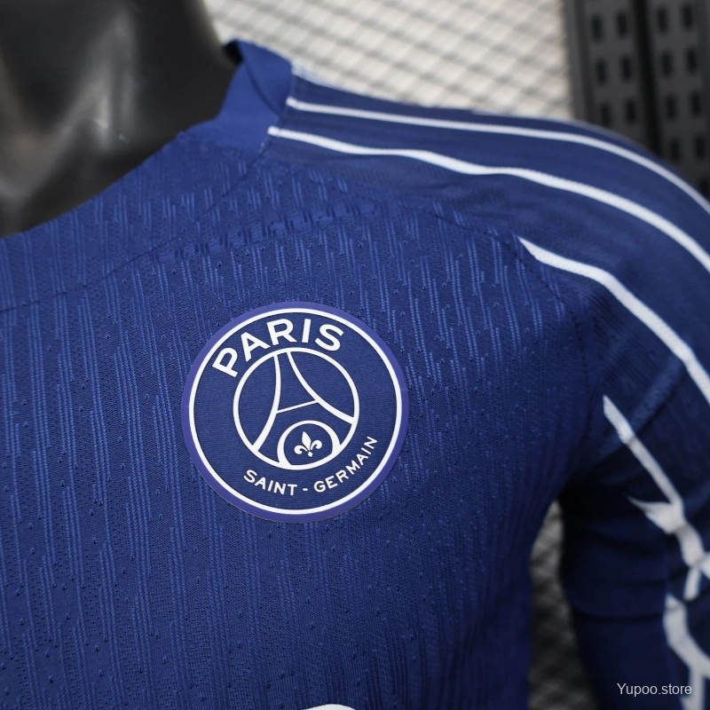 Camisola Manga Comprida FC Paris Saint-Germain 2024-25 Alternativa Azul Versão Jogador