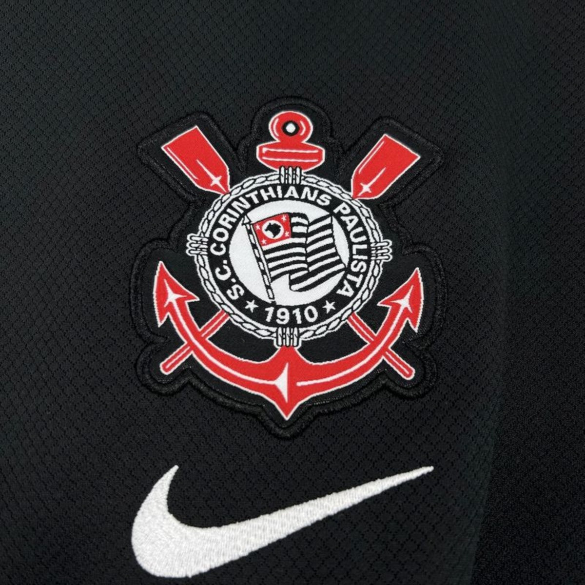 Camisola SC Corinthians 2025-26 Alternativa Preta Lisa Versão Adepto