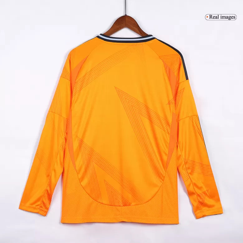 Camisola Manga Comprida Real Madrid CF 2024-25 Alternativa Laranja Versão Adepto