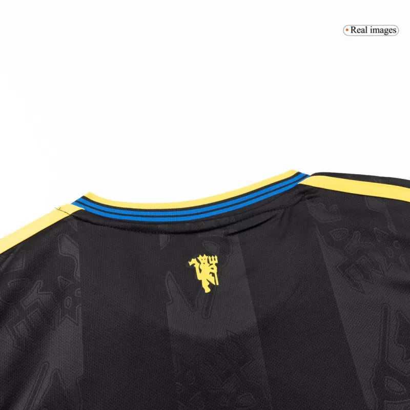Camisola Manga Comprida M-United 2025-26 Alternativa Preta Versão Jogador Adepto